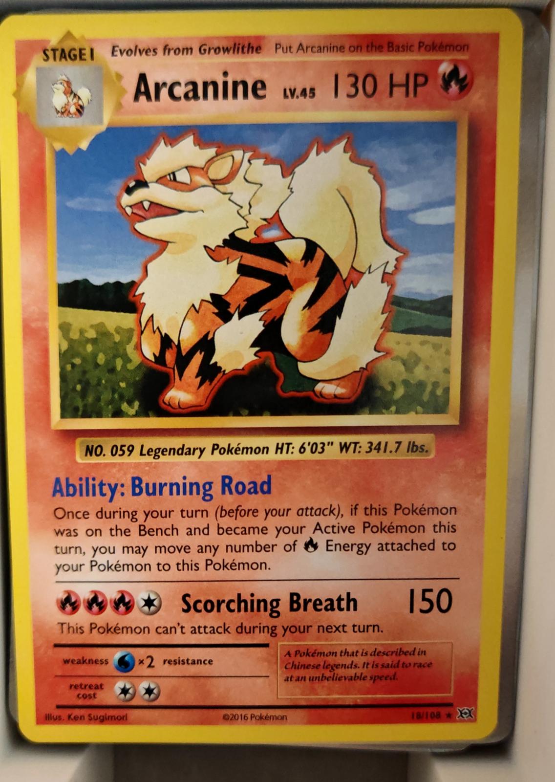 Arcanine - 18/108 - - EVOLUTIONS - Pokemon - Rare | AA38-76