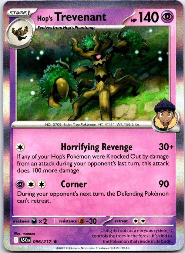 Hop's Trevenant - 096/217 - Holo - ASCENDED HEROES - Pokemon - Rare | AC25-18