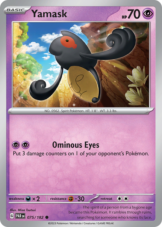 Yamask - 075/182 - - PARADOX RIFT - Pokemon - Common | AA42-2