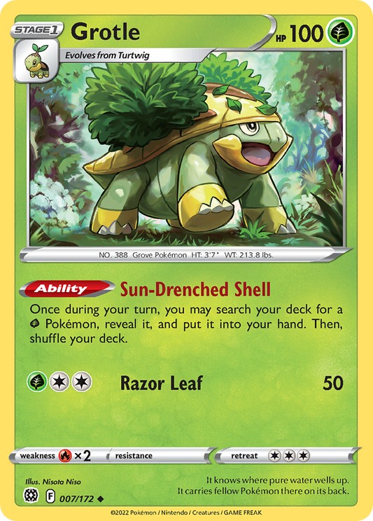 Grotle - 007/172 - - BRILLIANT STARS - Pokemon - Uncommon | AA73-13