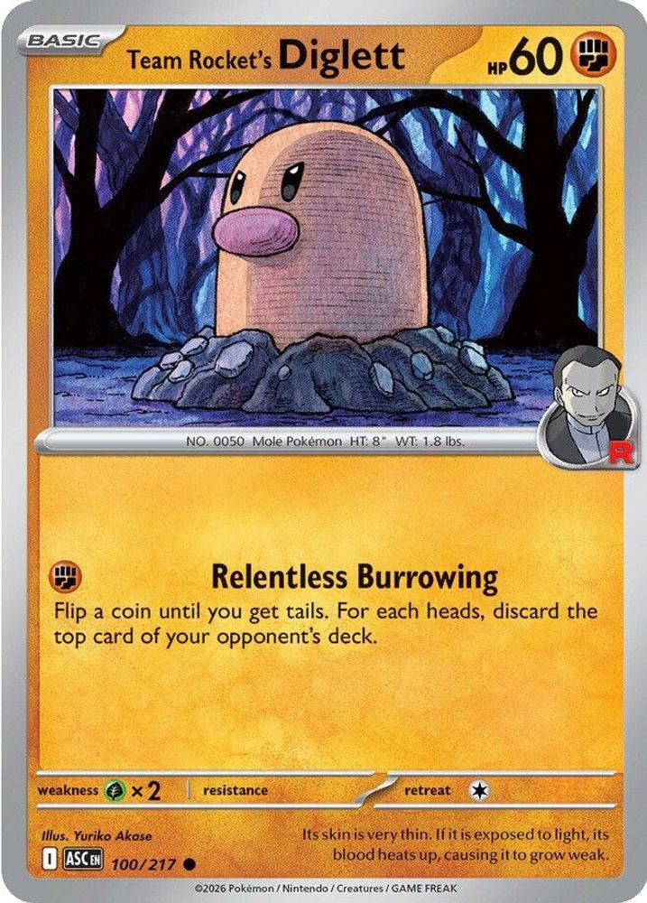 Team Rocket's Diglett - 100/217 - - ASCENDED HEROES - Pokemon - Common | AA110-3