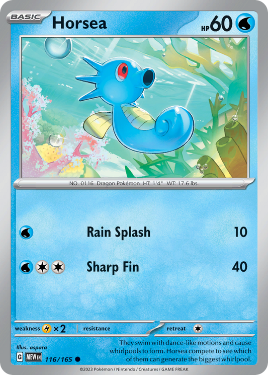 Horsea - 116/165 - - 151 - Pokemon - Common | AA74-28