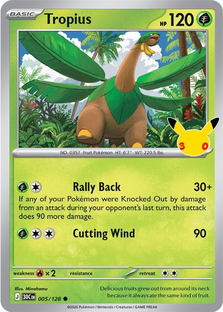 Tropius - 005/128 - Holo - ME: 30TH CELEBRATION - Pokemon - Common | AA96-26