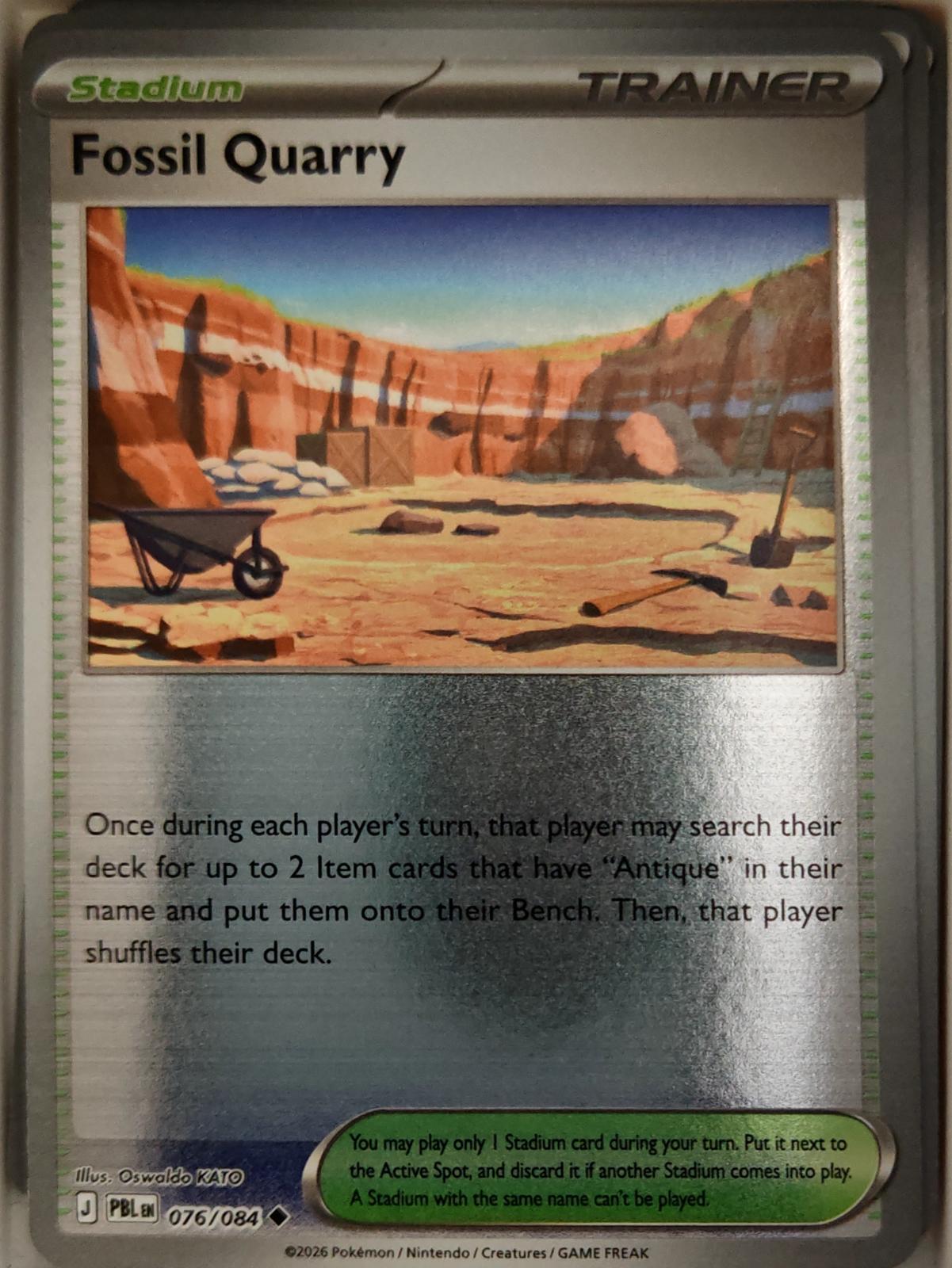 Fossil Quarry - 076/084 - Reverse Holo - PITCH BLACK - Pokemon - | AA15-12