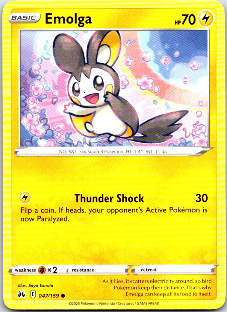 Emolga - 047/159 - - CROWN ZENITH - Pokemon - Common | AA100-31