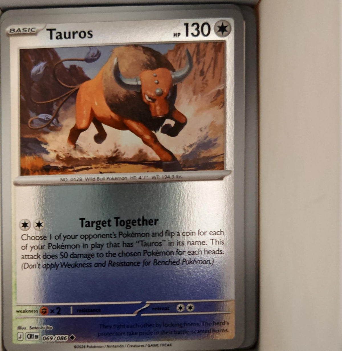 Tauros - 069/086 - Reverse Holo - CHAOS RISING - Pokemon - Uncommon | AA38-53