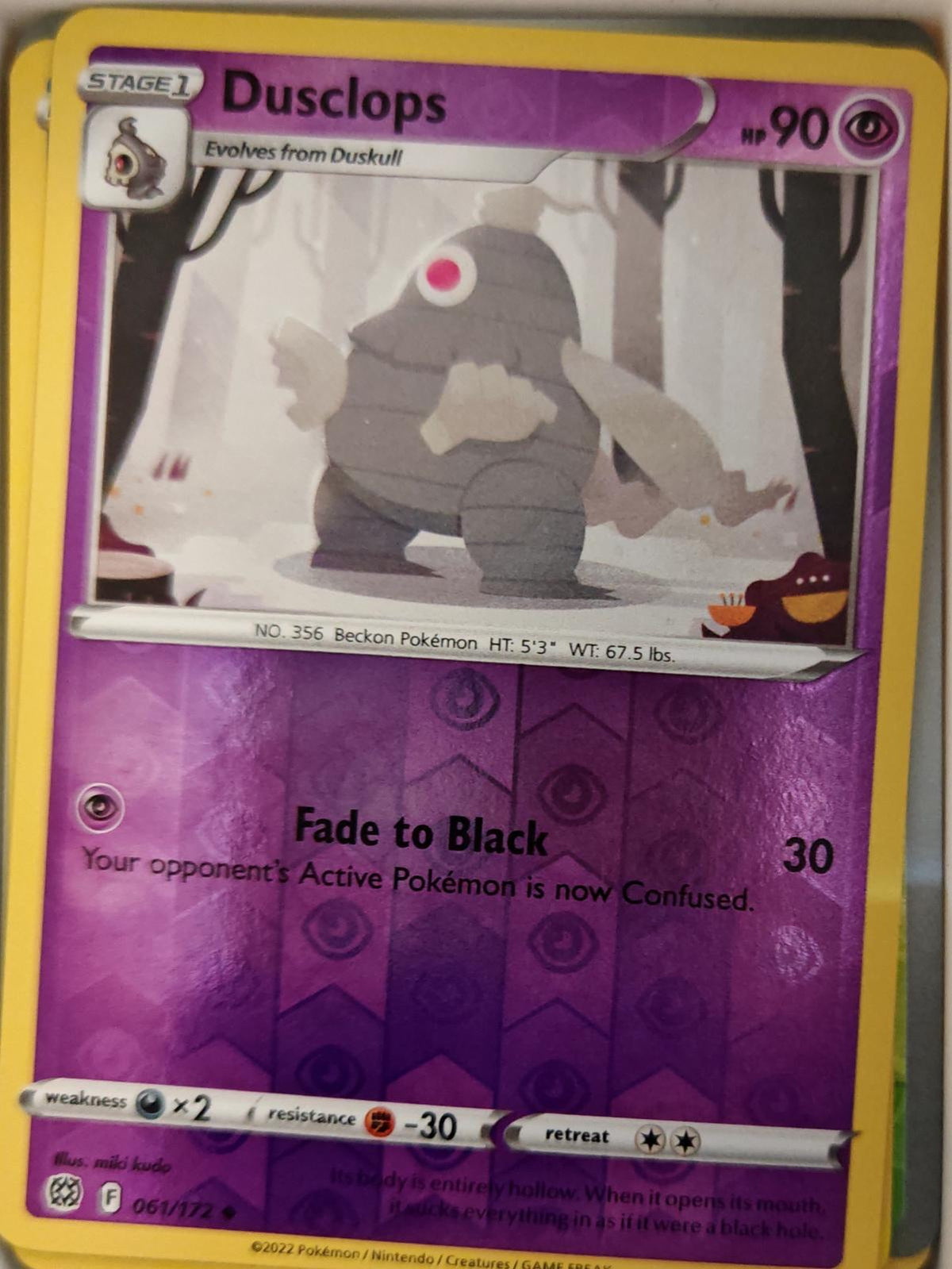 Dusclops - 061/172 - Reverse Holo - BRILLIANT STARS - Pokemon - | AA22-55