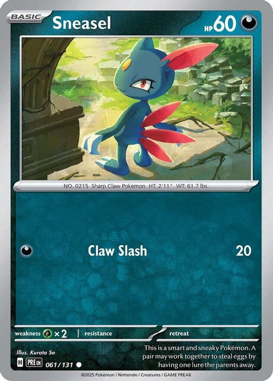 Sneasel - 061/131 - - PRISMATIC EVOLUTIONS - Pokemon - Common | AA27-46