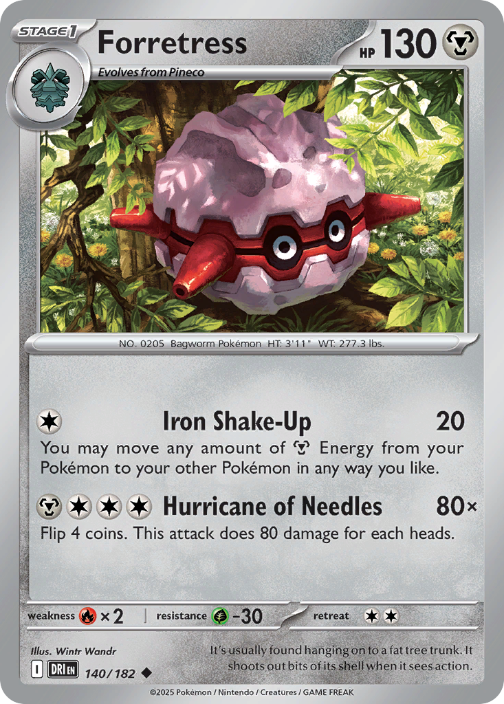 Forretress - 140/182 - - DESTINED RIVALS - Pokemon - Uncommon | AA07-90