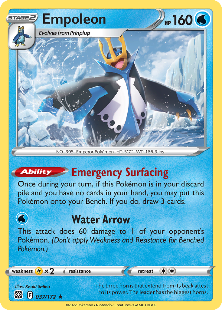 Empoleon - 037/172 - Holo - BRILLIANT STARS - Pokemon - Rare | AA21-11