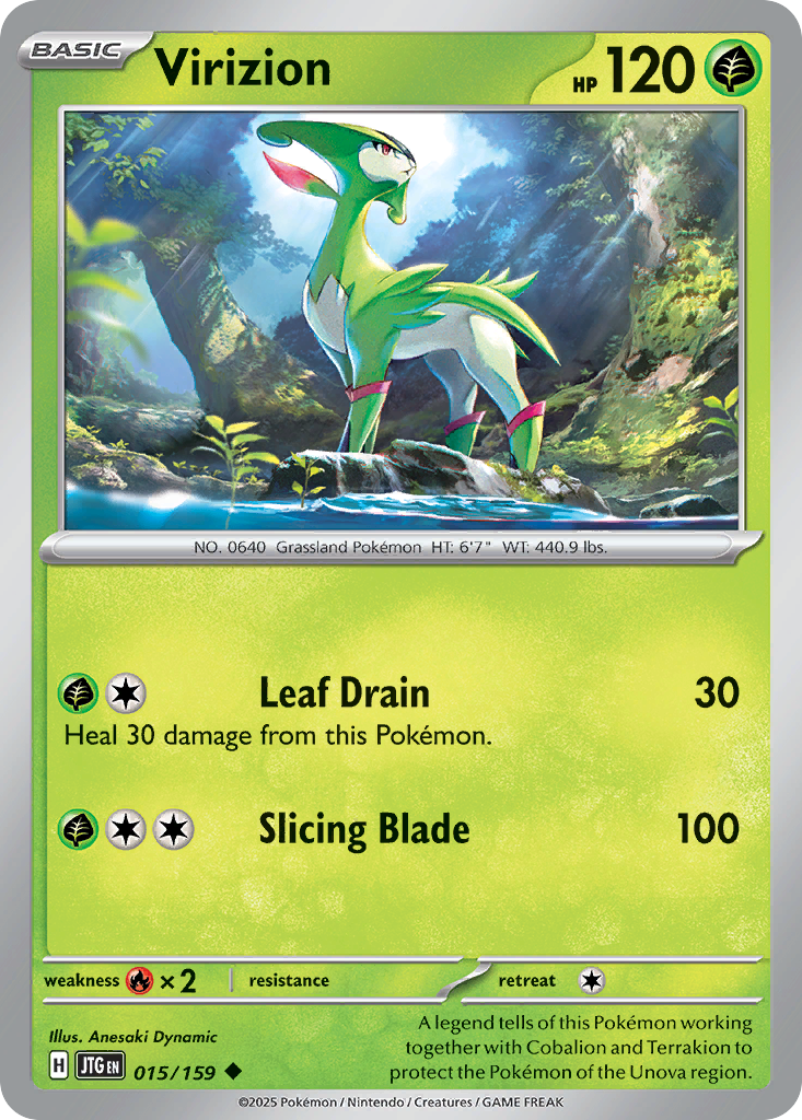 Virizion - 015/159 - - JOURNEY TOGETHER - Pokemon - Uncommon | AA42-7