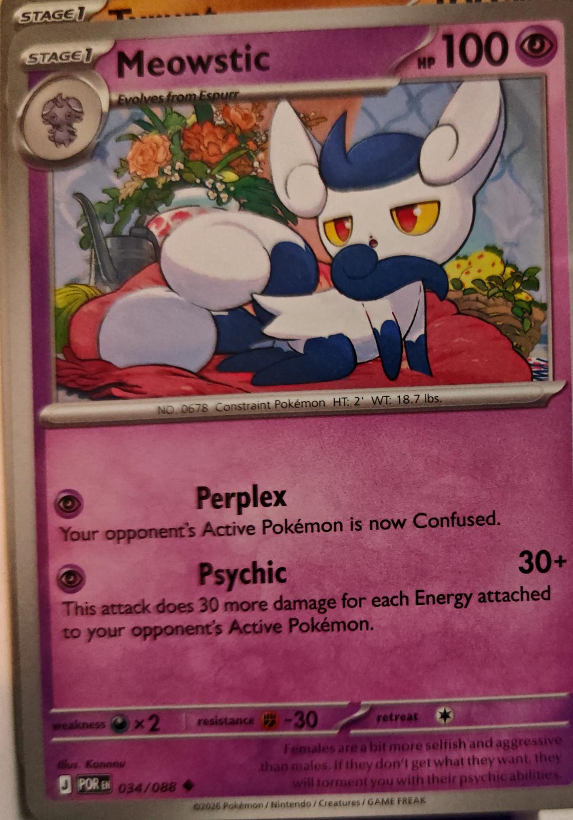 Meowstic - 034/088 - - PERFECT ORDER - Pokemon - Uncommon | AA01-92