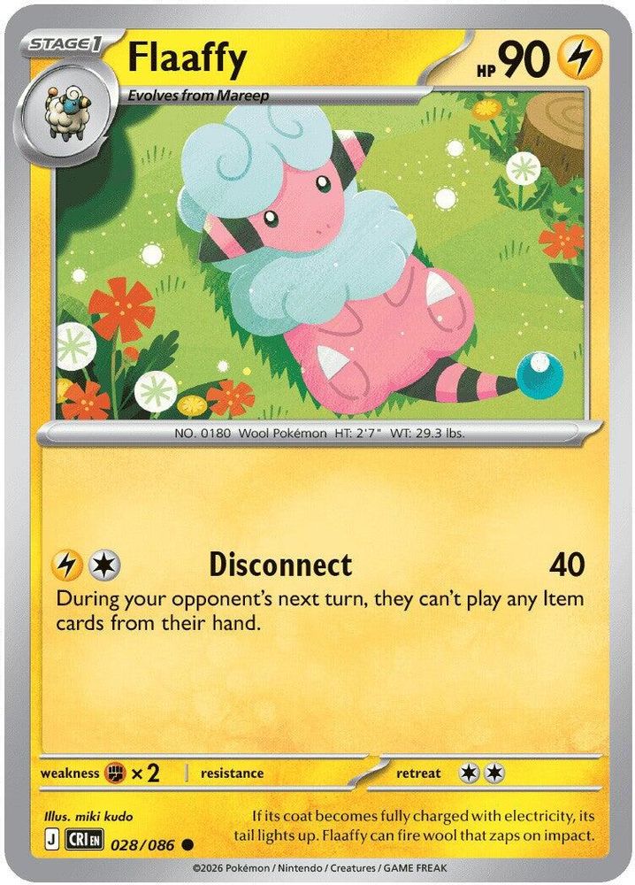 Flaaffy - 028/086 - Reverse Holo - CHAOS RISING - Pokemon - Common | AA31-25