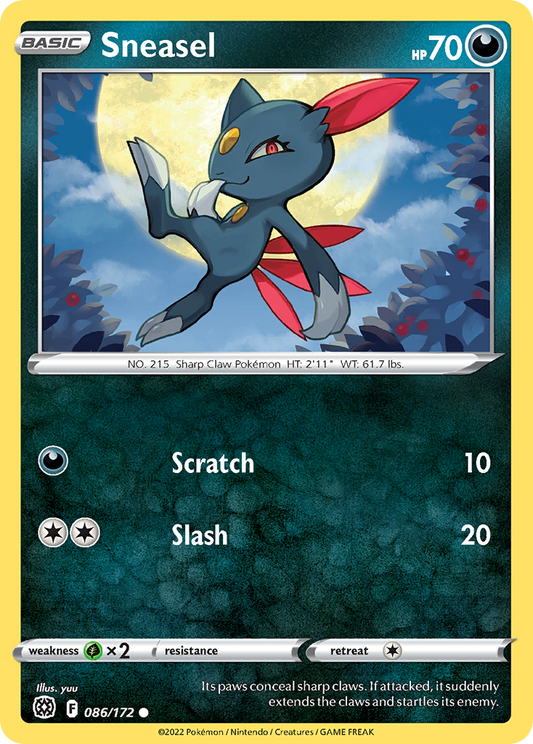 Sneasel - 086/172 - Reverse Holo - BRILLIANT STARS - Pokemon - Common | AA22-11