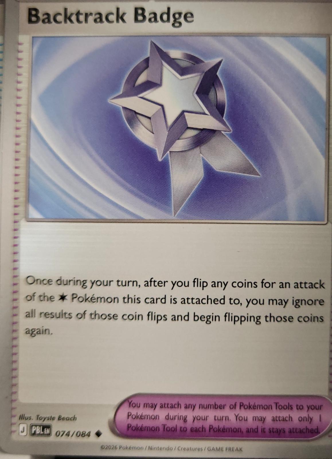 Backtrack Badge - 074/084 - - PITCH BLACK - Pokemon - Uncommon | AA15-56