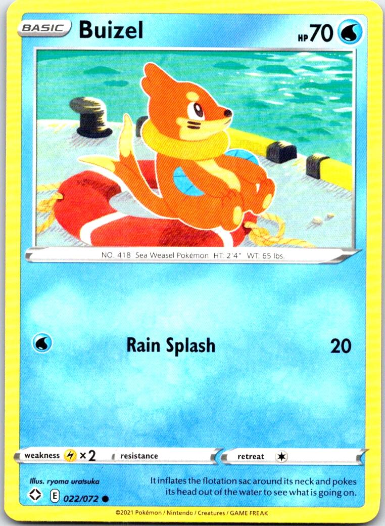 Buizel - 022/072 - - SHINING FATES - Pokemon - Common | AB43-12