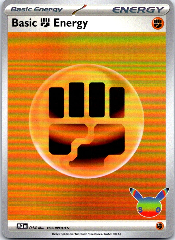 Basic Fighting Energy (30th Celebration) - 014 - Holo - MEE: MEGA EVOLUTION ENERGIES - Pokemon - | AC11-26