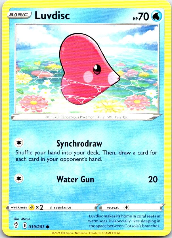 Luvdisc - 039/203 - - EVOLVING SKIES - Pokemon - Common | AB98-44