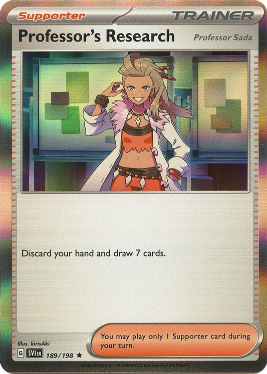 Professor's Research [Professor Sada] - 189/198 - Holo - SV01: SCARLET & VIOLET BASE SET - Pokemon - | AA44-18