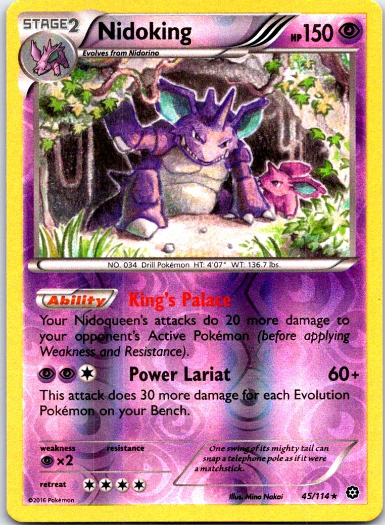 Nidoking - 45/114 - Reverse Holo - STEAM SIEGE - Pokemon - Rare | AB42-9