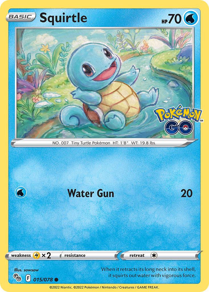 Squirtle - 015/078 - Reverse Holo - POKEMON GO - Pokemon - Common | AA119-14