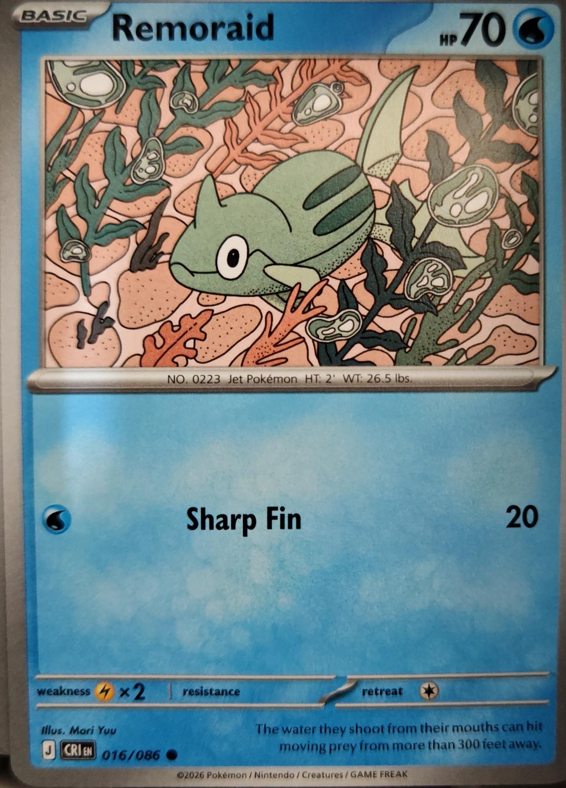 Remoraid - 016/086 - - CHAOS RISING - Pokemon - Common | AA09-95