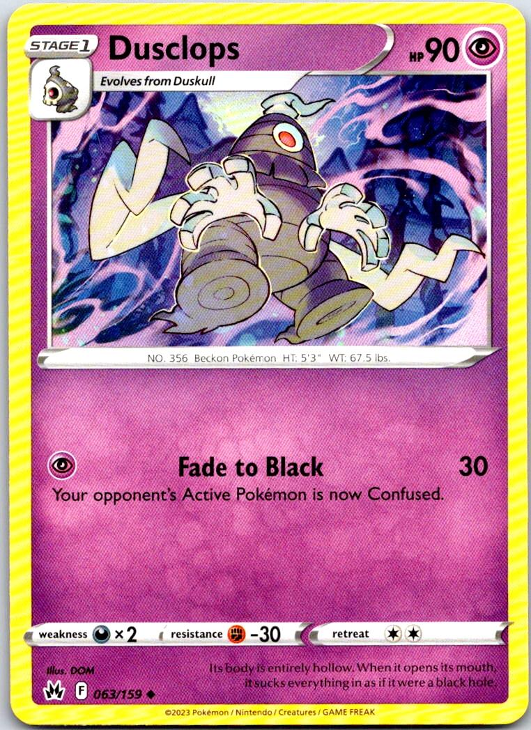 Dusclops - 063/159 - - CROWN ZENITH - Pokemon - Uncommon | AA102-23