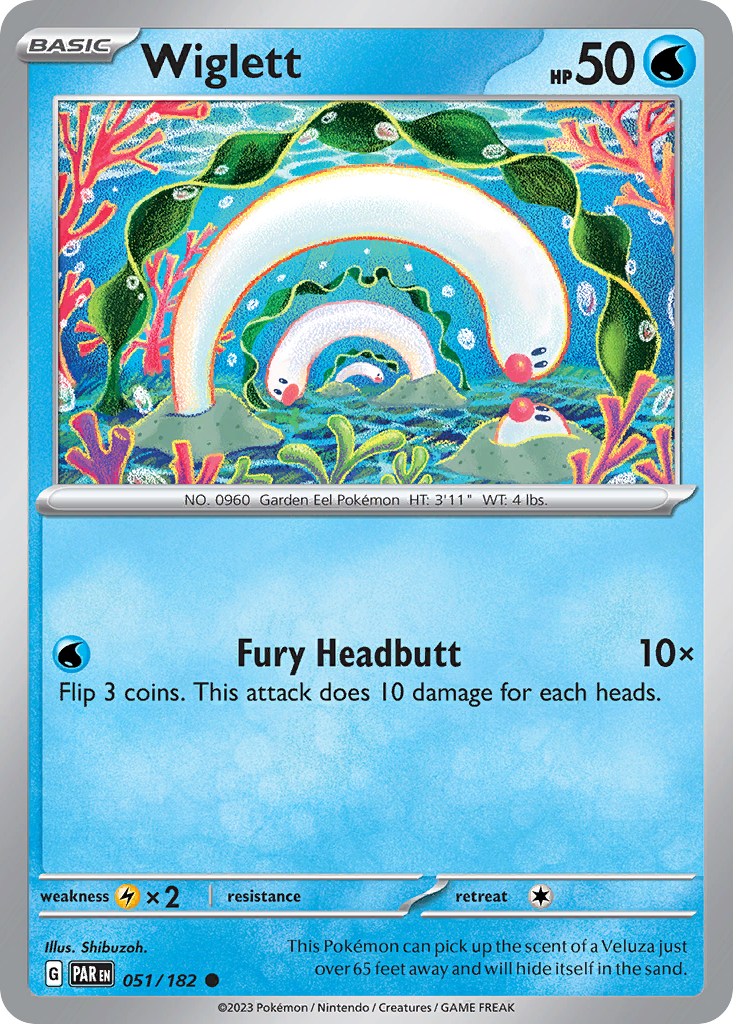 Wiglett - 051/182 - - PARADOX RIFT - Pokemon - Common | AA41-37