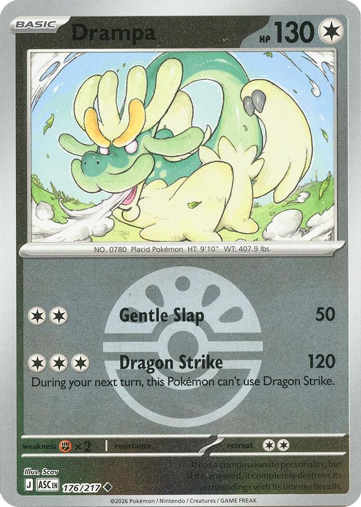Drampa (Friend Ball) - 176/217 - Reverse Holo - ASCENDED HEROES - Pokemon - | AA19-53