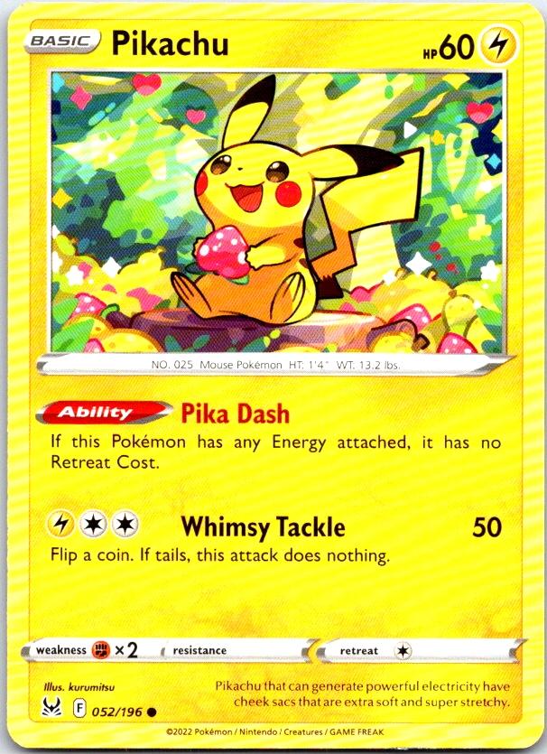 Pikachu - 052/196 - - LOST ORIGIN - Pokemon - Common | AC10-41