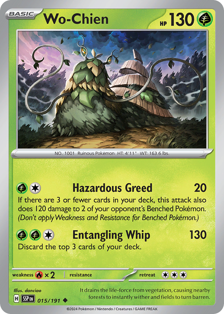 Wo-Chien - 015/191 - - SURGING SPARKS - Pokemon - Uncommon | AA48-57