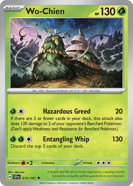 Wo-Chien - 015/191 - - SURGING SPARKS - Pokemon - Uncommon | AA48-57