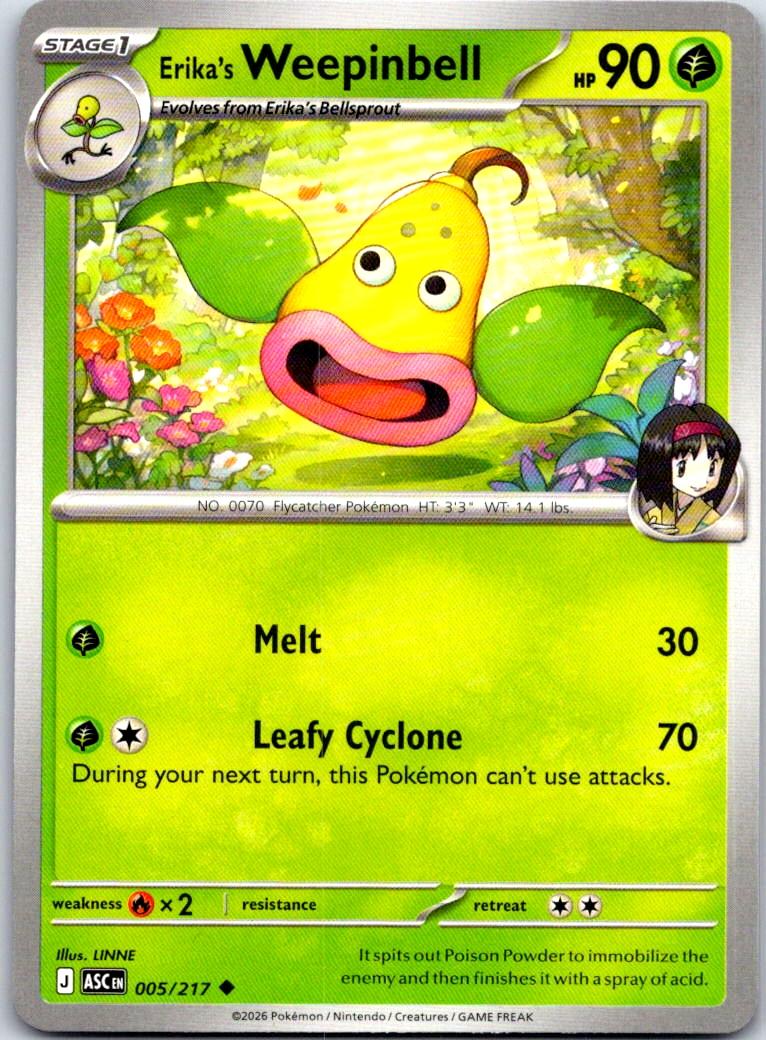 Erika's Weepinbell - 005/217 - - ASCENDED HEROES - Pokemon - Uncommon | AA110-11