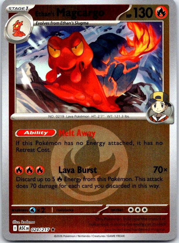 Ethan's Magcargo (Energy Symbol Pattern) - 024/217 - Reverse Holo - ASCENDED HEROES - Pokemon - | AC27-26