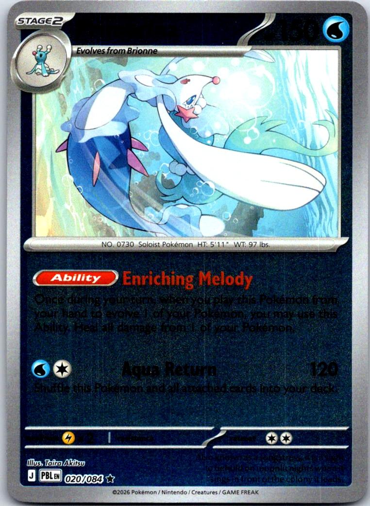 Primarina - 020/084 - Holo - PITCH BLACK - Pokemon - Rare | AA127-27