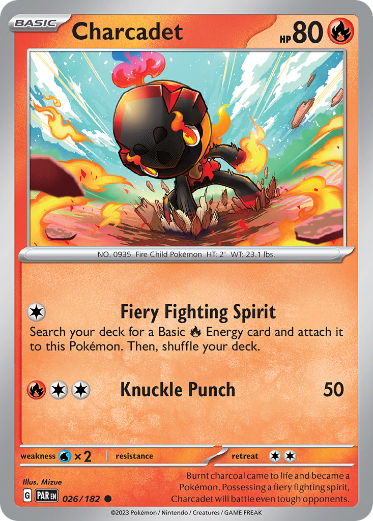 Charcadet - 026/182 - Reverse Holo - PARADOX RIFT - Pokemon - Common | AA20-33
