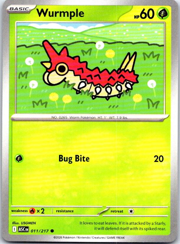 Wurmple - 011/217 - - ASCENDED HEROES - Pokemon - Common | AC19-42