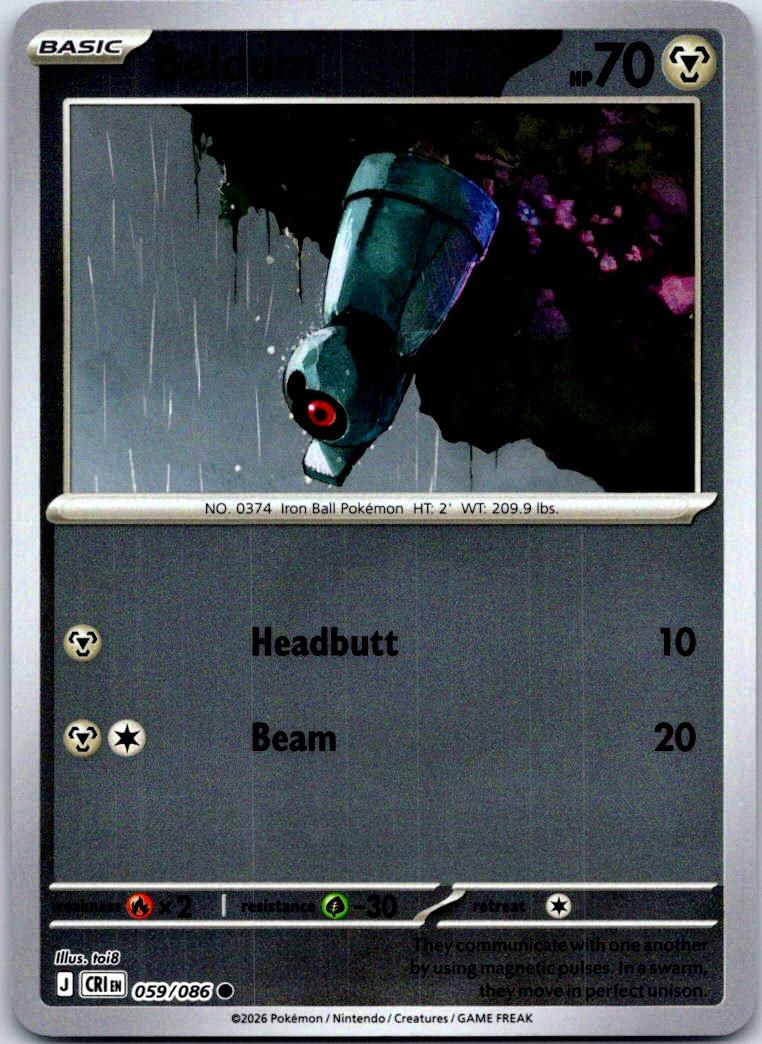 Beldum - 059/086 - Reverse Holo - CHAOS RISING - Pokemon - Common | AA123-45