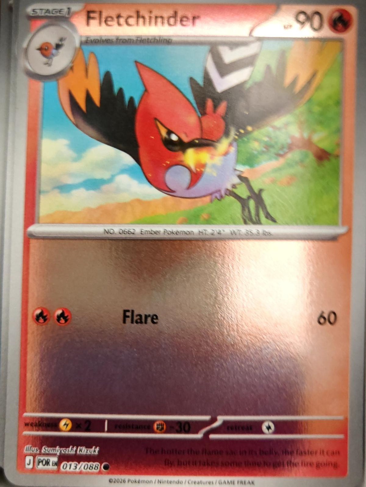 Fletchinder - 013/088 - Reverse Holo - PERFECT ORDER - Pokemon - | AA04-75