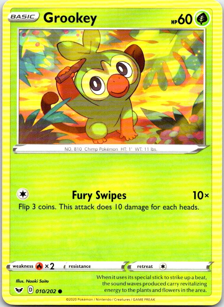 Grookey - 010/202 - - SWORD & SHIELD - Pokemon - Common | AB46-45