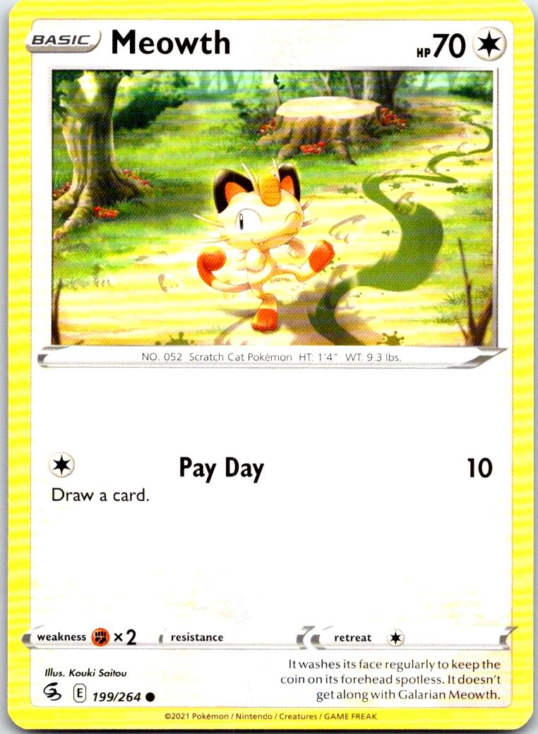 Meowth - 199/264 - - FUSION STRIKE - Pokemon - Common | AB33-48