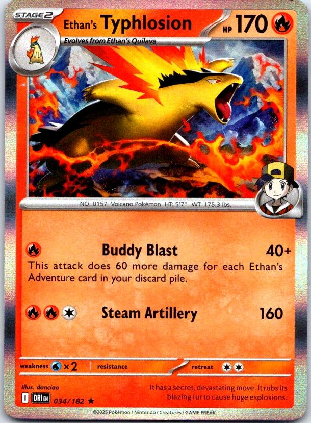 Ethan's Typhlosion - 034/182 - Holo - DESTINED RIVALS - Pokemon - Rare | AC29-44