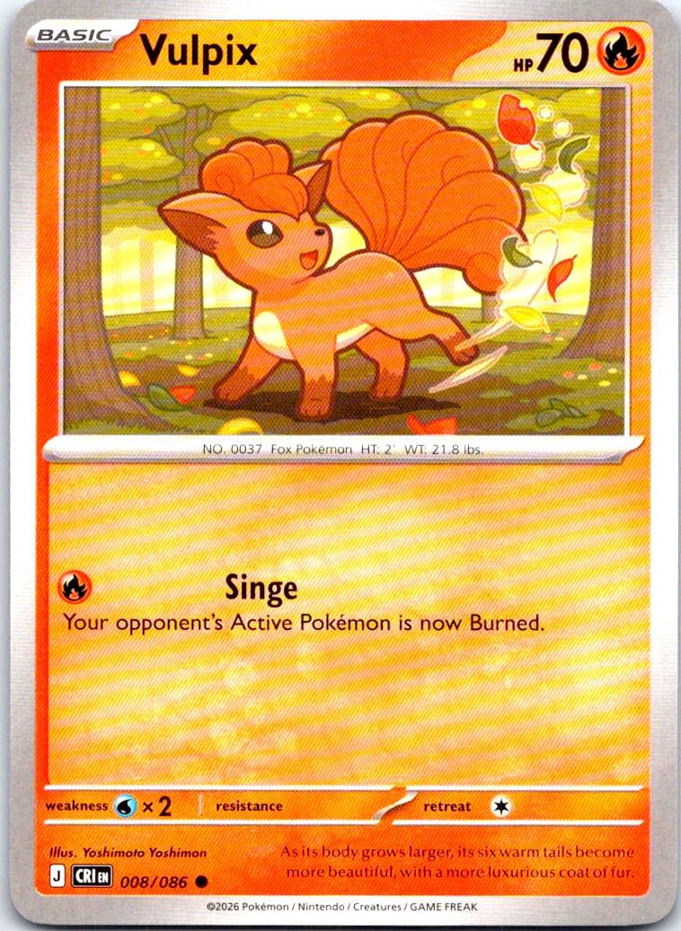 Vulpix - 008/086 - - CHAOS RISING - Pokemon - Common | AB17-29