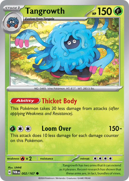Tangrowth - 002/167 - - TWILIGHT MASQUERADE - Pokemon - Common | AA76-19