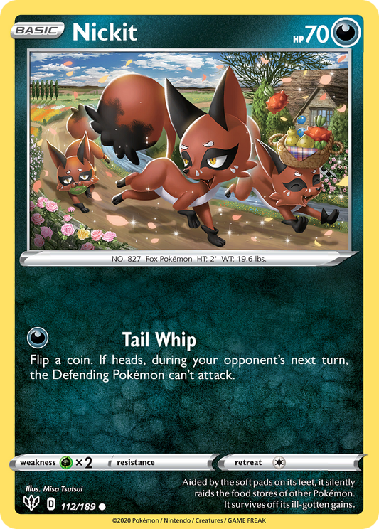 Nickit - 112/189 - - DARKNESS ABLAZE - Pokemon - Common | AA90-30