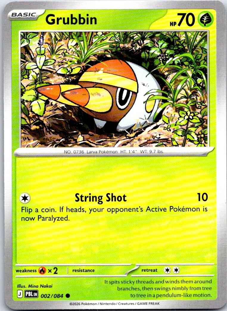 Grubbin - 002/084 - - PITCH BLACK - Pokemon - Common | AA111-13