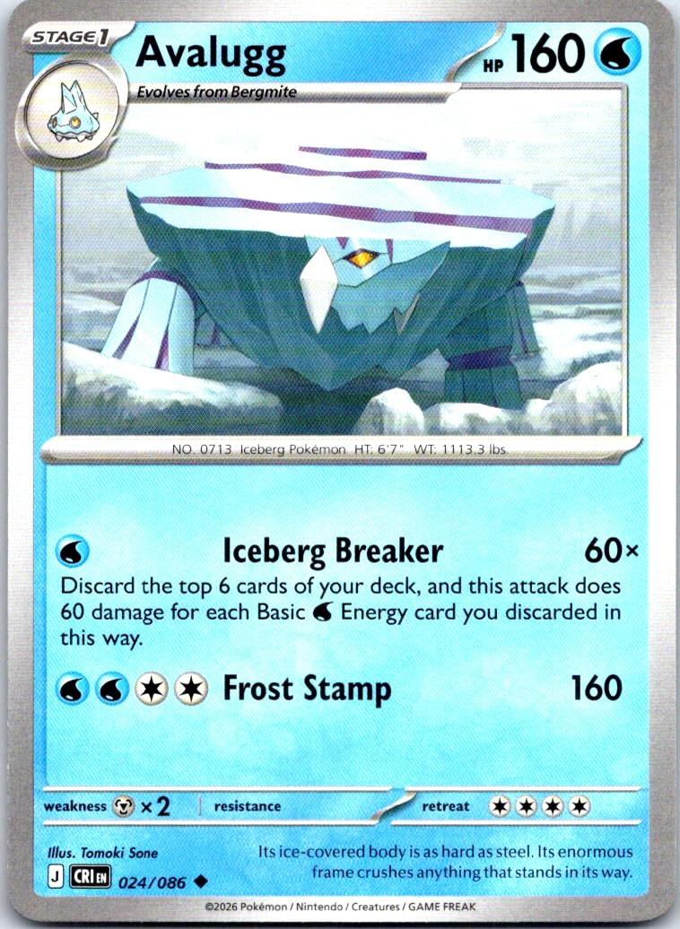 Avalugg - 024/086 - - CHAOS RISING - Pokemon - Uncommon | AB26-30