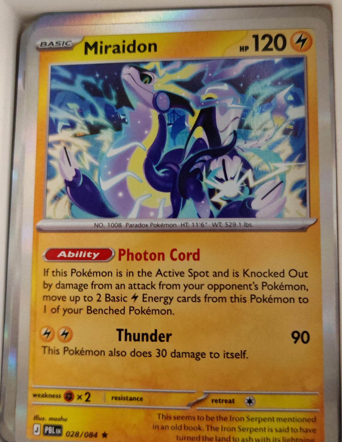 Miraidon - 028/084 - Holo - PITCH BLACK - Pokemon - Rare | AA25-23