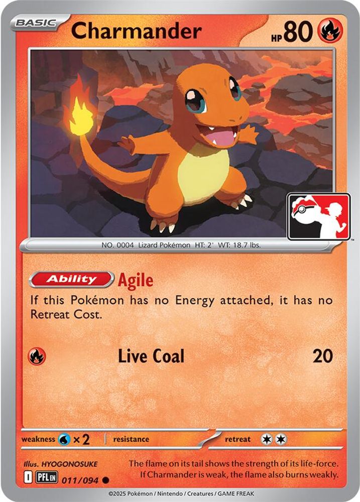 Charmander - 011/094 - - PRIZE PACK SERIES CARDS - Pokemon - Common | AA111-22