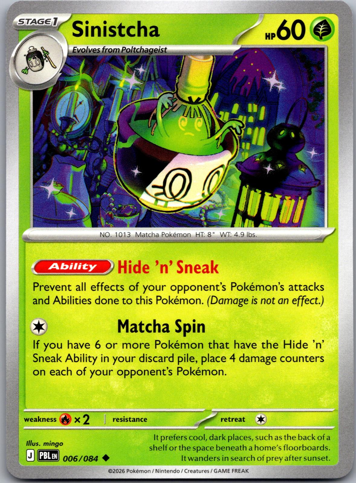 Sinistcha - 006/084 - - PITCH BLACK - Pokemon - Uncommon | AA81-35